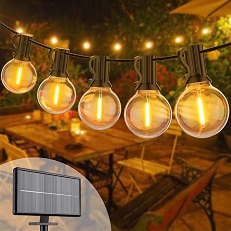 Solar Outdoor String Lights G40 Patio Light Waterproof 15m 30 .